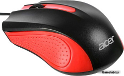 Мышь Acer OMW012 черный/красный оптическая (1200dpi) USB (3but)