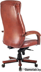 Кресло руководителя Бюрократ T-9922WALNUT светло-коричневый Leather Eichel кожа крестов. металл/дере
