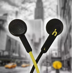 Наушники-вкладыши c микрофоном Human Friends Travel Sound "Acid" Black with yellow cable, Acid