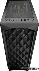 Корпус Powercase Diamond Mesh LED, Tempered Glass, 1x 120mm 5-color fan, чёрный, ATX  (CMDM-L1)
