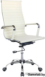 Кресло руководителя Бюрократ CH-883 слоновая кость искусственная кожа крестовина металл хром