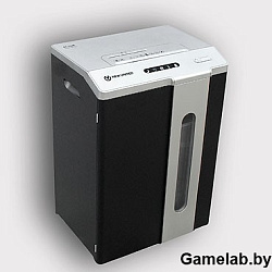 Шредер New United Etalon ET-15M серый (секр.P-5)/перекрестный/15лист./25.6лтр./скрепки/скобы/пл.карт