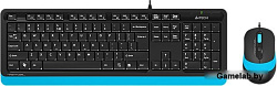 Клавиатура + мышь A4 Fstyler F1010 клав:черный/синий мышь:черный/синий USB