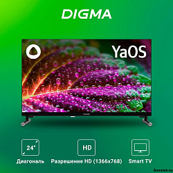 Телевизор LED Digma 24" DM-LED24SBB32 Яндекс.ТВ Frameless черный/черный HD 60Hz DVB-T DVB-T2 DVB-C D