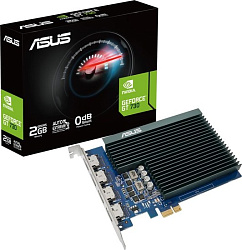 Видеокарта Asus PCI-E GT730-4H-SL-2GD5 NVIDIA GeForce GT 730 2048Mb 64 DDR5 902/5010 HDMIx4 HDCP Ret