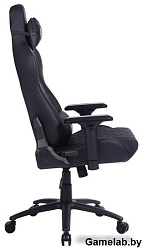 Кресло игровое Cactus с вибромассажем черный эко.кожа с подголов. крестов. черный