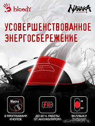 Мышь A4Tech Bloody R90 Plus Naraka белый/рисунок оптическая (5000dpi) беспроводная USB (7but)