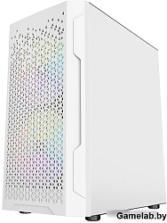 Корпус Powercase Mistral Micro Z3W Mesh LED, Tempered Glass, 2x 140mm + 1х 120mm 5-color fan, белый,