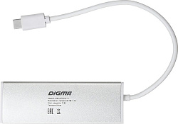 Разветвитель USB-C Digma HUB-4U3.0-UC-G 4порт. серый