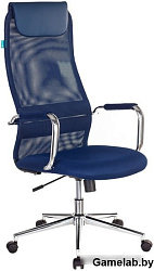 Кресло руководителя Бюрократ KB-9N синий TW-05N TW-10N сетка с подголов. крестовина металл хром