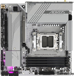 GIGABYTE B650M AORUS ELITE AX ICE, AM5, B650, 4*DDR5, 4*SATA3, 2*M.2, 7*USB 3.2, 4*USB 2.0, Type-C, 