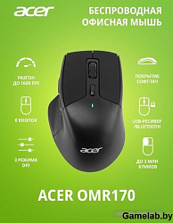 Мышь Acer OMR170 черный оптическая (1600dpi) беспроводная BT/Radio USB (5but)