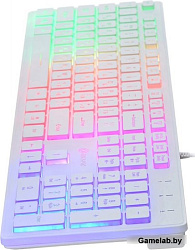 Клавиатура Oklick 550ML белый USB slim Multimedia LED