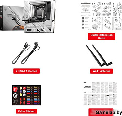 MSI Материнская плата MSI B650M PROJECT ZERO B650, AM5, 4DDR5, 1PCI-Ex16, 2PCI-Ex1, 2M.2, 4SATA3.0, 