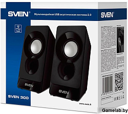 Колонки Sven 300 2.0 черный 6Вт