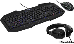 Наушники с микрофоном Oklick HS-HKM100G IMPERIAL черный 1.5м мониторные оголовье (HS-HKM100G)