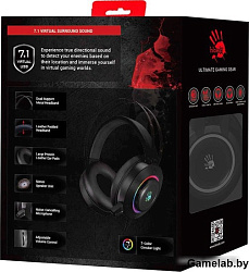 Наушники с микрофоном A4 Bloody G521 черный 2.3м мониторные USB оголовье (G521 (BLACK))