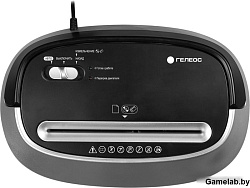 Шредер Heleos УМ30-4 черный/серебристый (секр.P-4) фрагменты 14лист. 30лтр. скрепки скобы пл.карты C