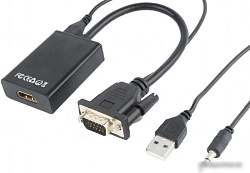 Cablexpert Переходник Cablexpert Переходник VGA-HDMI Cablexpert A-VGA-HDMI-01 VGA 15M - HDMI 19F, дл