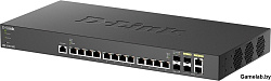 D-Link PROJ Smart L2+ Switch 12x10GBase-T, 2x10GBase-X SFP+, 2xCombo 10GBase-T/SFP+, CLI, RJ45 Conso