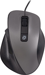 Мышь Оклик 504M черный/серый оптическая (3600dpi) silent USB (6but)