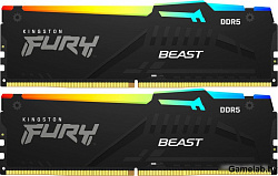 Kingston Модуль памяти Kingston 32GB DDR5 5600 DIMM FURY Beast Black RGB EXPO Non-ECC Unbuffered DIM