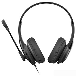 Наушники с микрофоном A4Tech HU-10 черный 2м накладные USB оголовье