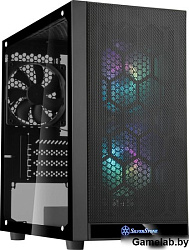 Silverstone SST-PS15B-PRO Precision Mini Tower Micro ATX Computer Case, tempered glass, 2x 120mm ARG