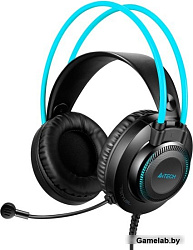 Наушники с микрофоном A4Tech Fstyler FH200U серый/синий 2м накладные USB оголовье (FH200U BLUE)
