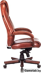 Кресло руководителя Бюрократ T-9923WALNUT светло-коричневый Leather Eichel кожа крестов. металл/дере