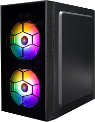 Корпус 1STPLAYER FIREBASE X1 Black / mATX / 3x120mm LED fans / X1-BK-3F1