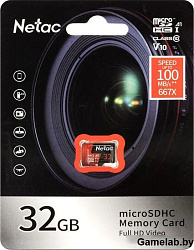 Netac P500 Extreme 32GB Pro MicroSDHC V10/A1/C10 up to 100MB/s, retail pack card only