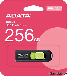 Флеш Диск A-Data 256Gb UC300 ACHO-UC300-256G-RBK/GN USB3.2 зеленый