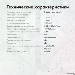 Вентилятор GMNG GG-CF120ARGB2-PWMBK ARGB 120x120x25mm черный 4-pin Ret