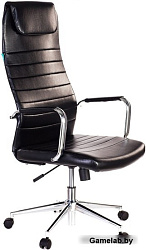 Кресло руководителя Бюрократ KB-9N/ECO черный искусственная кожа с подголов. крестовина металл хром