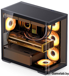Корпус JONSBO D300 Black без БП, боковая панель из закаленного стекла, mini-ITX, micro-ATX, черный