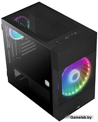 Корпус Aerocool Atomic V1 без БП, mATX, боковое окно (закаленное стекло), черный