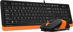Клавиатура + мышь A4 Fstyler F1010 клав:черный/оранжевый мышь:черный/оранжевый USB