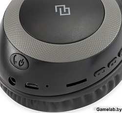 Гарнитура накладные Digma BT-15 черный/серый беспроводные bluetooth оголовье (BT-15BG)