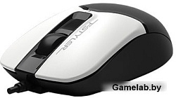 Мышь A4Tech Fstyler FM12S Panda белый/черный оптическая (1200dpi) silent USB (3but)