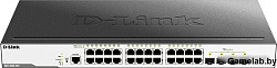 D-Link DGS-3000-28X/B, L2 Managed Switch with 24 10/100/1000Base-T ports and 4 10GBase-X SFP+ ports.