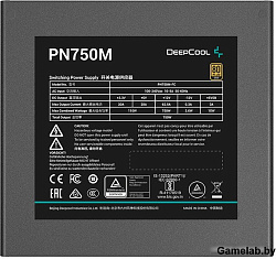 Блок питания Deepcool PN750M (ATX 3.1, 750W, Full Cable Management, PWM 120mm fan, Active PFC, 80+ G