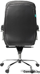 Кресло руководителя Бюрократ T-9950 черный кожа крестов. металл хром