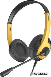Наушники с микрофоном A4Tech Fstyler FH100U желтый/черный 2м накладные USB оголовье (FH100U (BUMBLEB