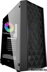 Корпус Powercase Diamond Mesh LED, Tempered Glass, 1x 120mm 5-color fan, чёрный, ATX  (CMDM-L1)