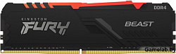 Память DDR4 8GB 3600MHz Kingston KF436C17BB2A/8 Fury Beast RGB RTL Gaming PC4-28800 CL17 DIMM 288-pi