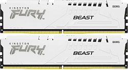 Память Kingston DDR 5 DIMM 32Gb PC48000, 6000Mhz, Kingston FURY Beast White EXPO CL30 (Kit of 2) (KF