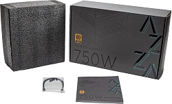 Блок питания Azza ATX 750W PSAZ-750G 80+ gold (20+4pin) APFC 120mm fan 6xSATA Cab Manag RTL