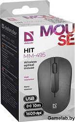 Мышка USB OPTICAL WRL MM-495 BLACK 52495 DEFENDER