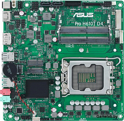 ASUS PRO H610T D4-CSM, LGA1700, B610, 2*DDR4, DP,HDMI, SATA 6.0, M.2, USB 3.2*2, USB 2.0*2,  mITX; 9